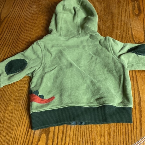 Infant fleece jacket 6-12 month green orange dinosaur zip hoodie - Picture 6 of 6